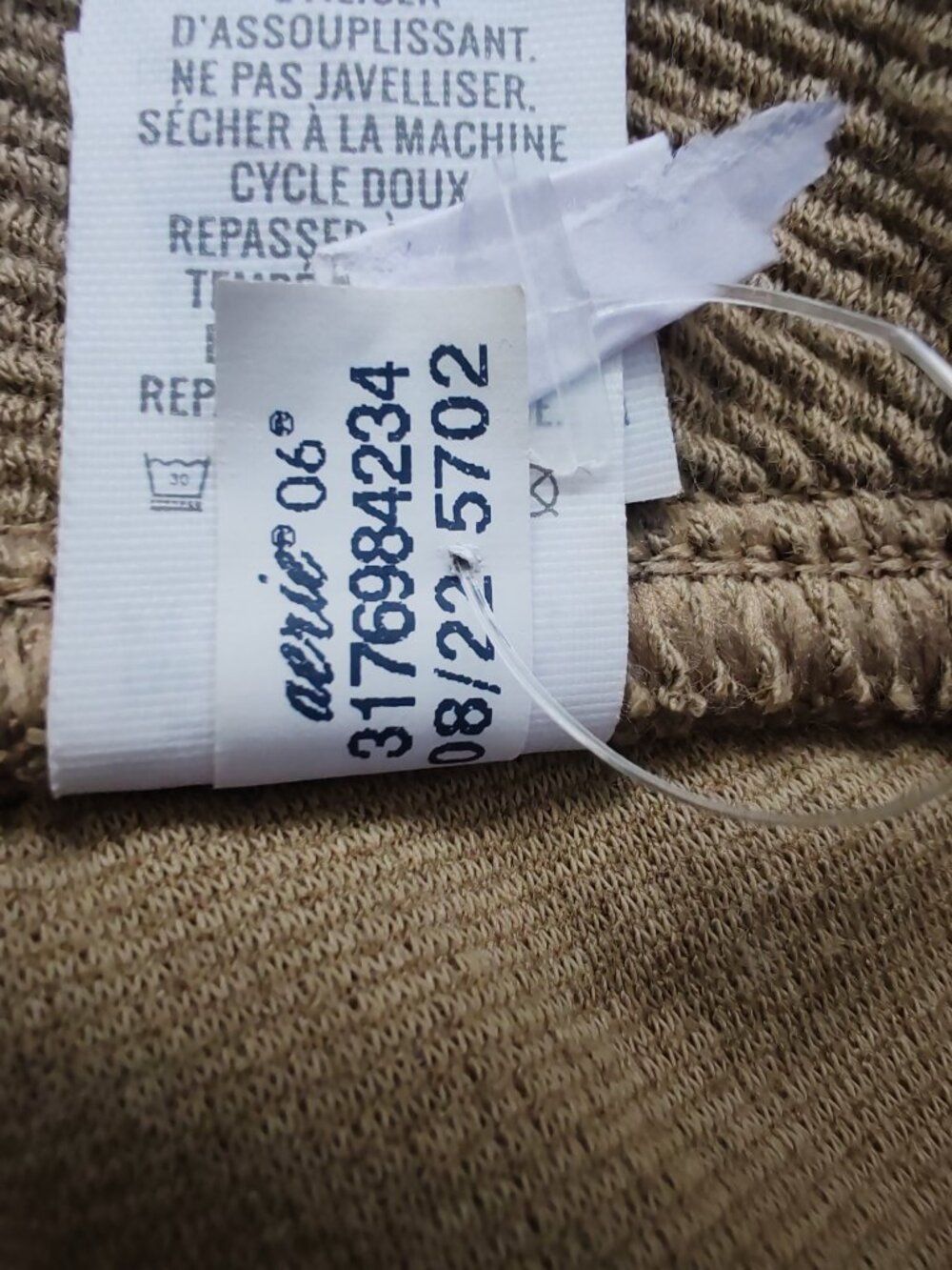 OFFLINE by Aerie Hi-Rise Flare Leggings Ribbed Textured Tan Brown Size M NWT - Picture 11 of 14
